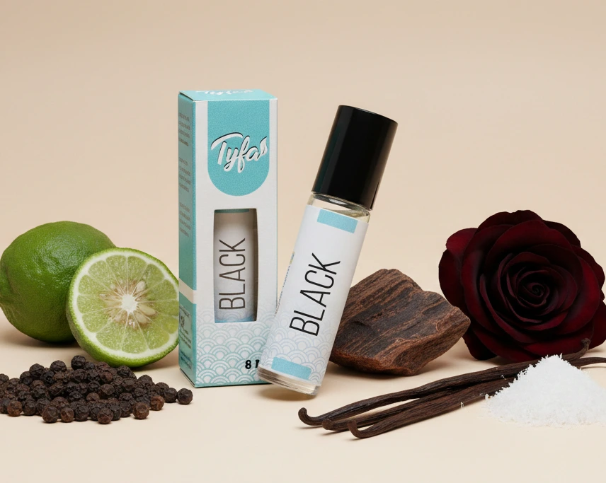 Tyfa Black Attar Roll-on | Inspired Classic Black Jaguar | Bold | Luxurious | Slightly dangerous | 8ml