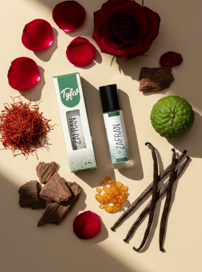 Tyfa Zafran Attar Roll-on | Classic Arabian Mukhallat | Rich | Layered | Unforgettable | 8ml