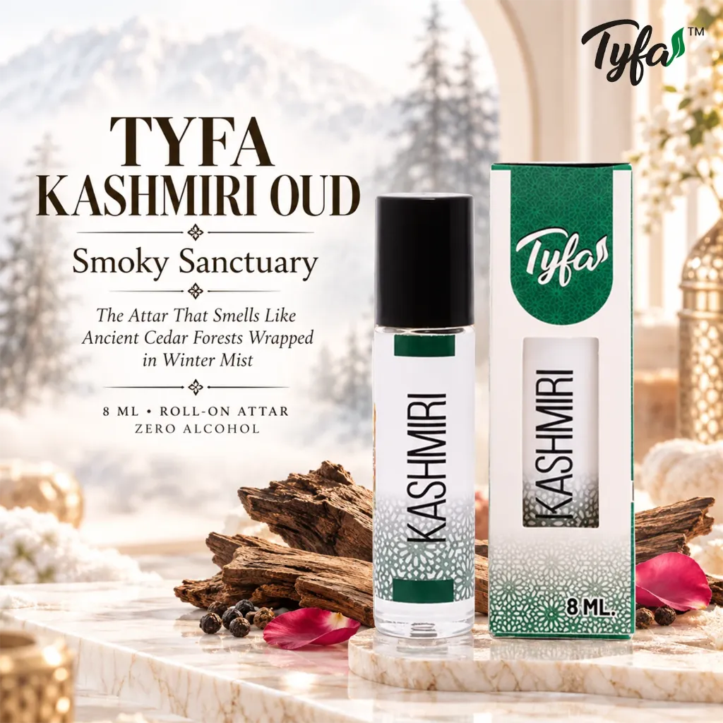 Tyfa Kashmiri Attar Roll-on | Kashmiri Oud | Ancient Cedar Forests | 8ml