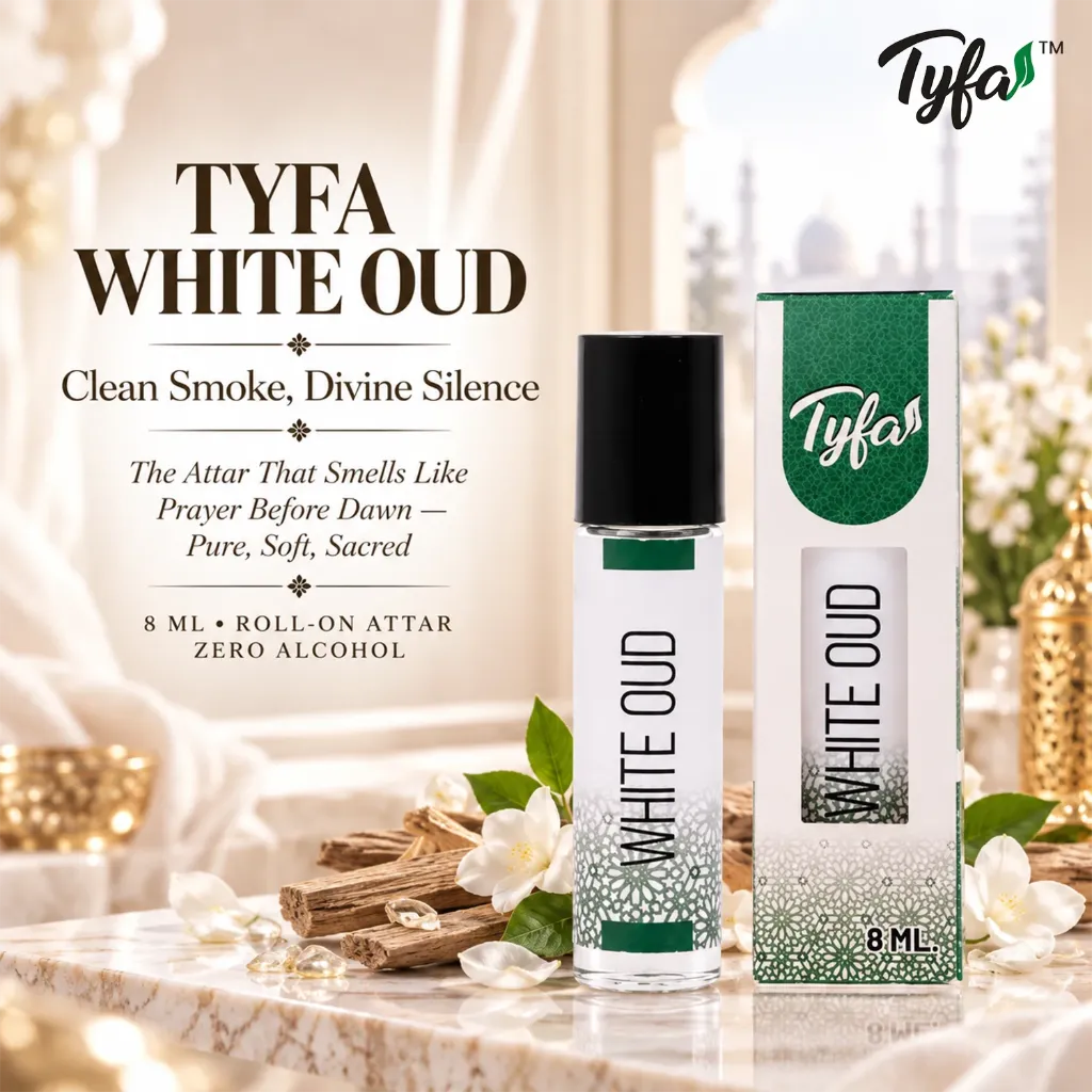 Tyfa White Oud Attar Roll-on | Oriental Fragrance | Divine Silence | Pure, Soft, Sacred | 8ml