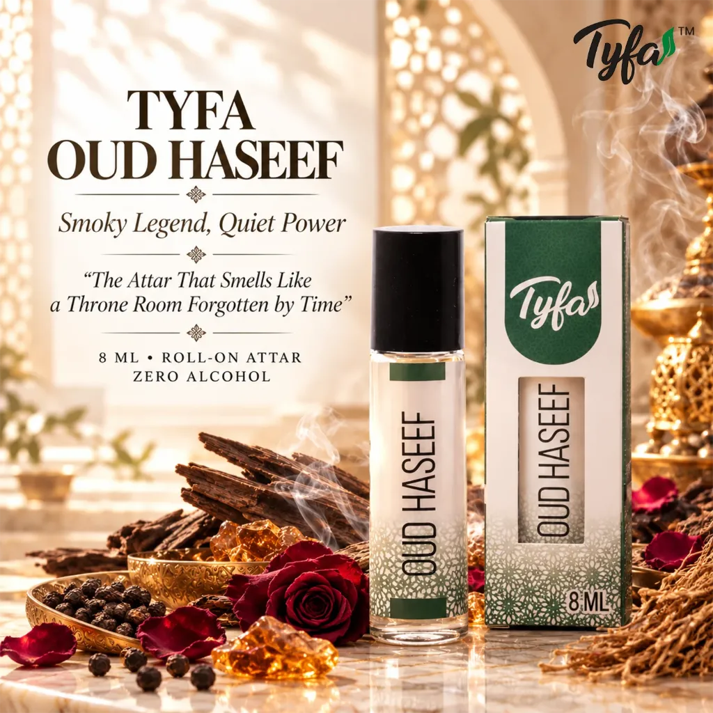 Tyfa Oud Haseef Attar Roll-on | Oriental Fragrance | Arabic Vibes | 8ml