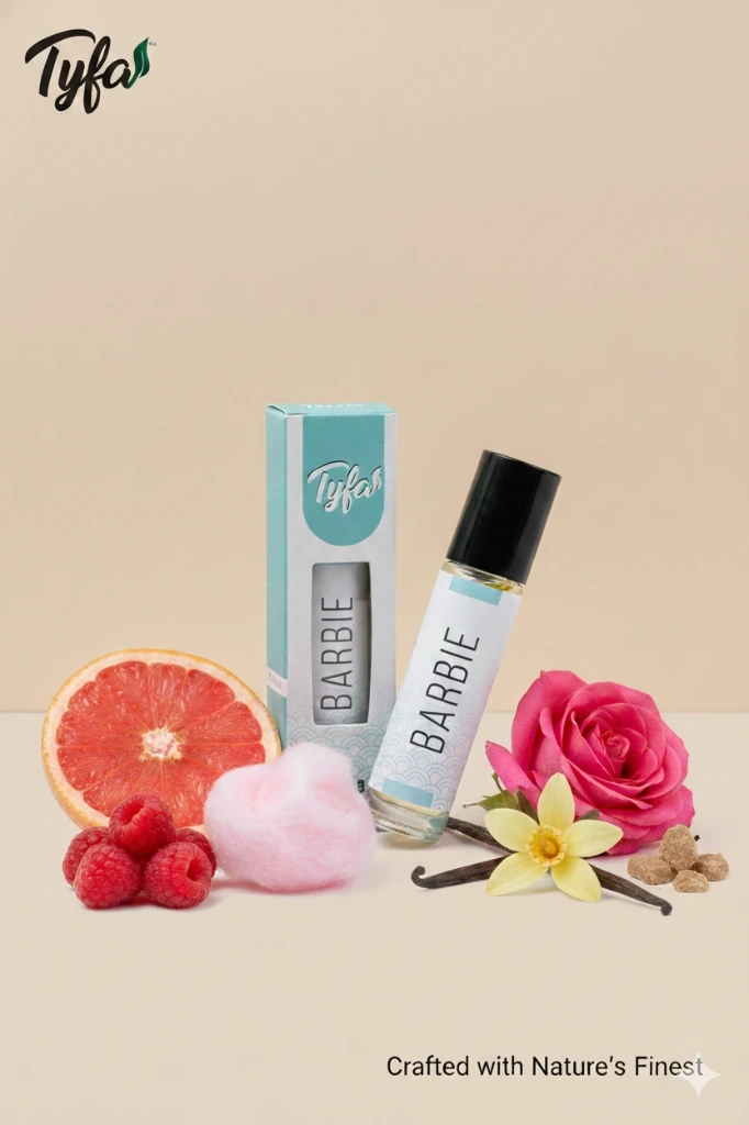 Tyfa Barbie Attar Roll-on | Inspired By Blue Lady | Playful |Pink-sparkle | Date | 8ml